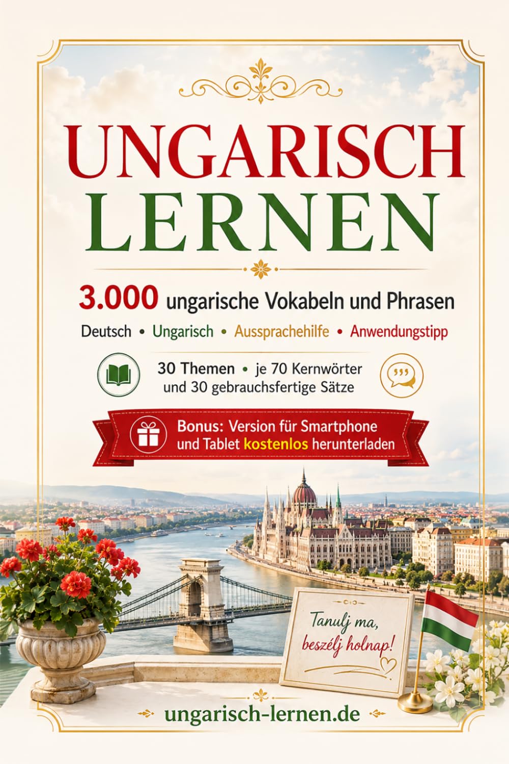 Buchcover Ungarisch lernen – 3.000 Vokabeln, Phrasen und Sätze
